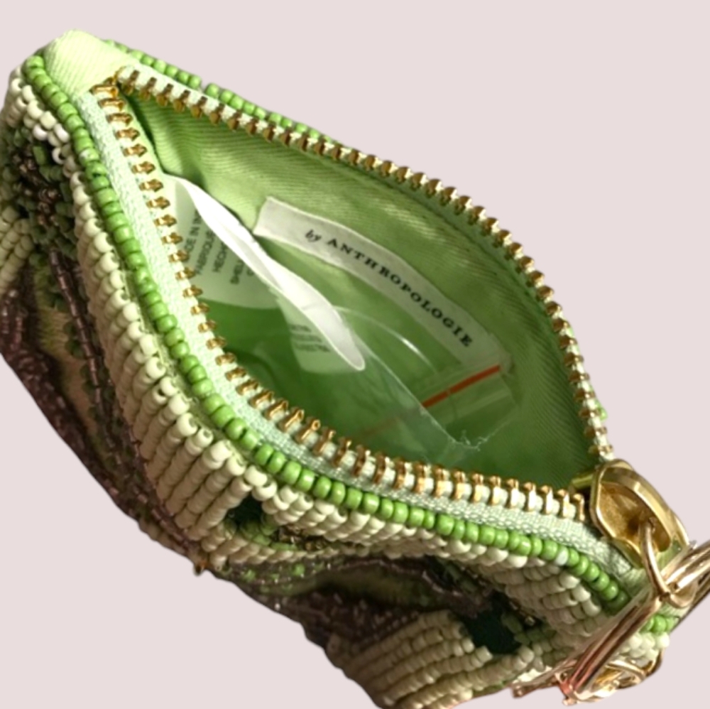 Anthropologie The Beaded Coin Purse: Summer Edition Lime Green, Margaritas - Picture 6 of 7